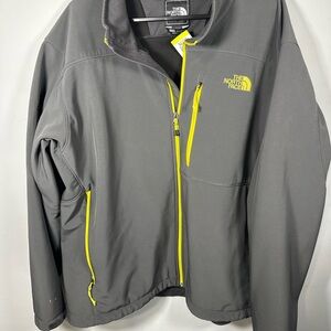 The North Face Softshell Jacket Mens XXL Gray Full Zip Windproof